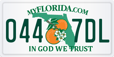 FL license plate 0447DL