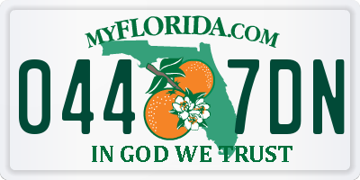 FL license plate 0447DN