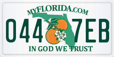 FL license plate 0447EB