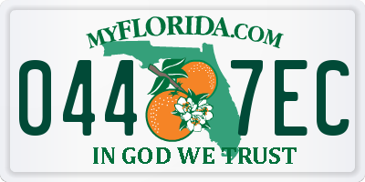FL license plate 0447EC
