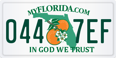 FL license plate 0447EF