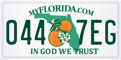 FL license plate 0447EG
