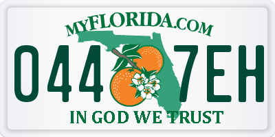 FL license plate 0447EH