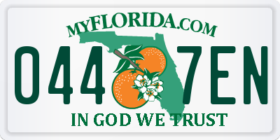 FL license plate 0447EN