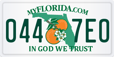 FL license plate 0447EO