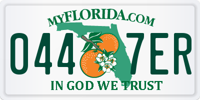 FL license plate 0447ER