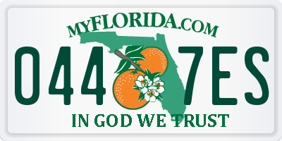 FL license plate 0447ES