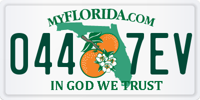 FL license plate 0447EV