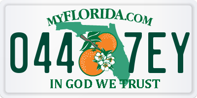 FL license plate 0447EY