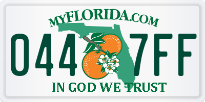 FL license plate 0447FF