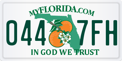 FL license plate 0447FH