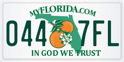 FL license plate 0447FL
