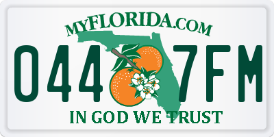 FL license plate 0447FM