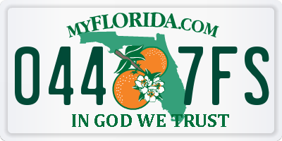 FL license plate 0447FS