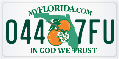 FL license plate 0447FU