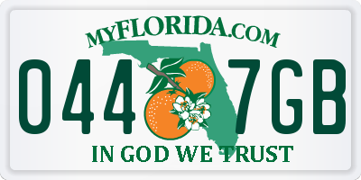 FL license plate 0447GB