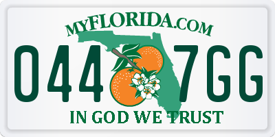 FL license plate 0447GG