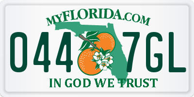 FL license plate 0447GL