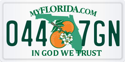 FL license plate 0447GN