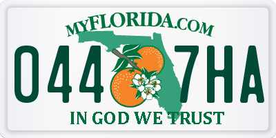 FL license plate 0447HA