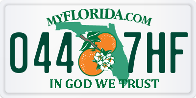 FL license plate 0447HF