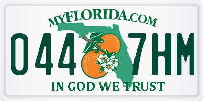 FL license plate 0447HM