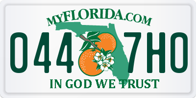 FL license plate 0447HO