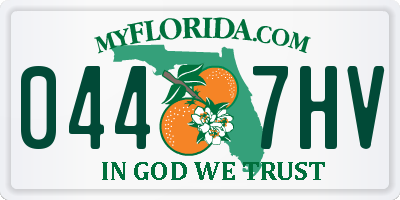 FL license plate 0447HV