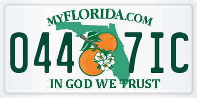 FL license plate 0447IC