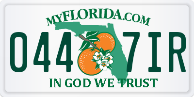 FL license plate 0447IR