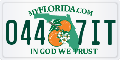 FL license plate 0447IT