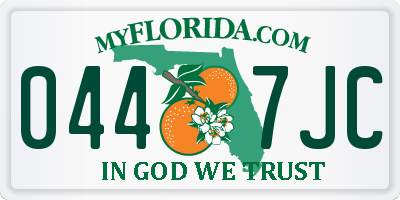 FL license plate 0447JC