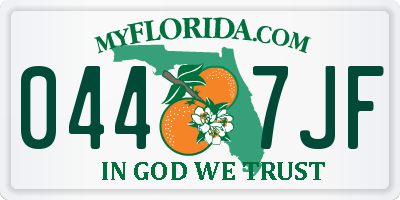 FL license plate 0447JF