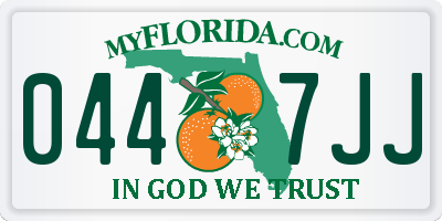 FL license plate 0447JJ