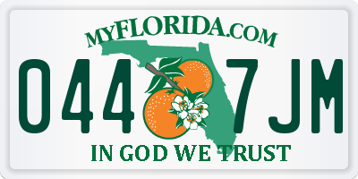 FL license plate 0447JM
