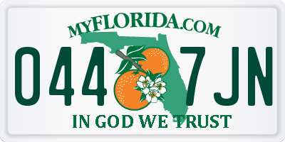 FL license plate 0447JN