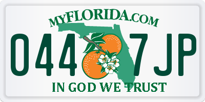 FL license plate 0447JP