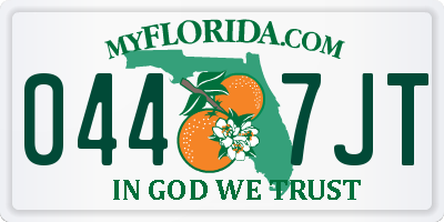 FL license plate 0447JT