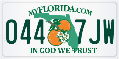 FL license plate 0447JW
