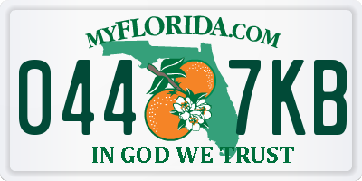 FL license plate 0447KB