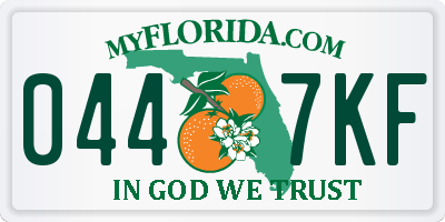 FL license plate 0447KF