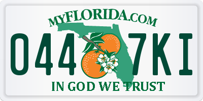 FL license plate 0447KI
