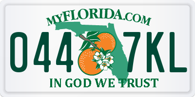 FL license plate 0447KL