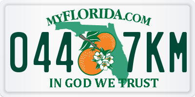 FL license plate 0447KM