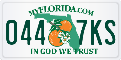 FL license plate 0447KS