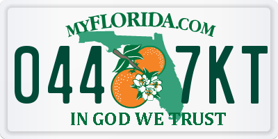 FL license plate 0447KT
