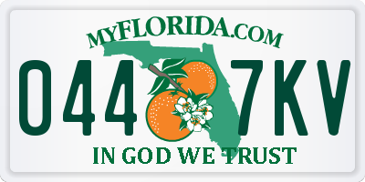 FL license plate 0447KV