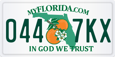 FL license plate 0447KX