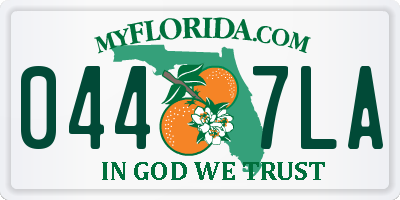 FL license plate 0447LA