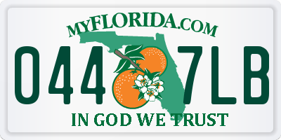 FL license plate 0447LB